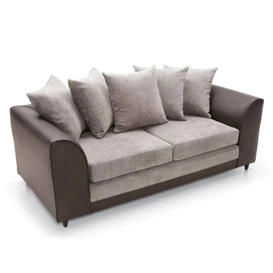 Linacre 2 + 3 Seater Sofa - Brown and Beige