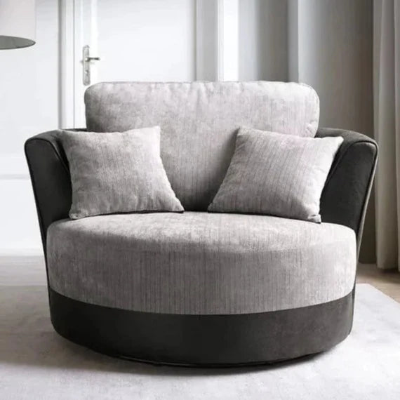 Linacre Swivel Chair - Black and Charcoal