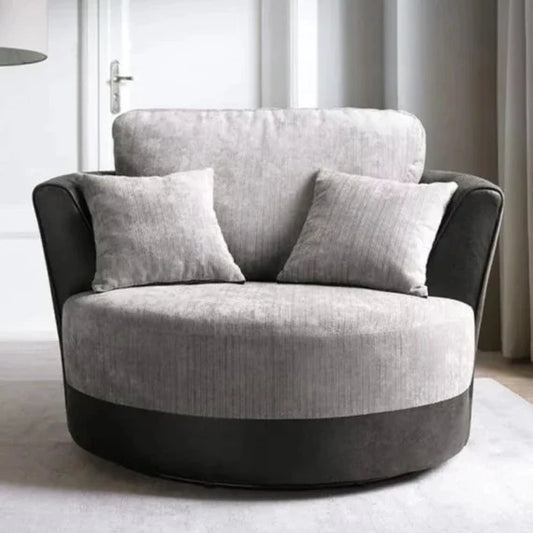 Linacre Swivel Chair - Black and Charcoal