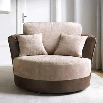 Linacre Swivel Chair - Brown and Beige