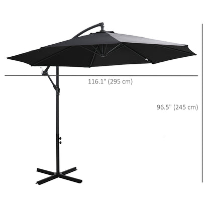 Outsunny 2,45 m parasol wysięgnikowy z podstawą krzyżową - czarny