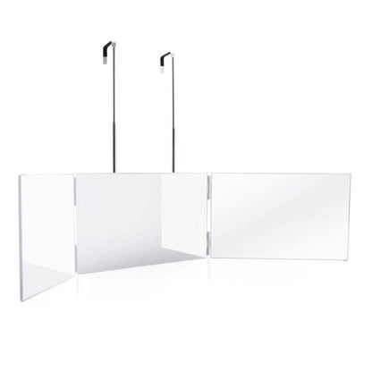 Foldable Tri-Fold Mirror with Extendable Adjustable Hanging Design for Makeup