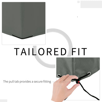 Outsunny 600D Oxford Patio Set Cover Outdoor Garden Rattan Sun Lounger Furniture Protection Cover Protector Wodoodporny Anty-UV Ciemnoszary 275L x 205W x 90Hcm