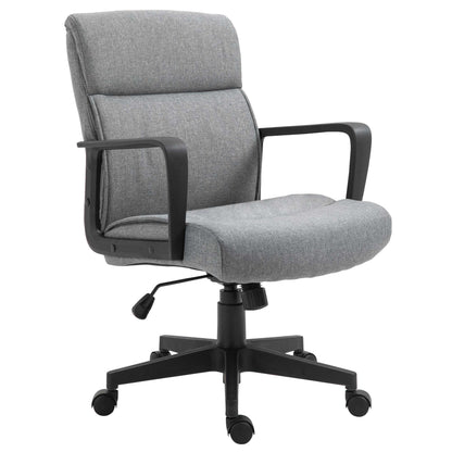 Vinsetto Linen Fabric Office Chair PC Task Chair w/ 360° Swivel Wheels & Ergonomic Line