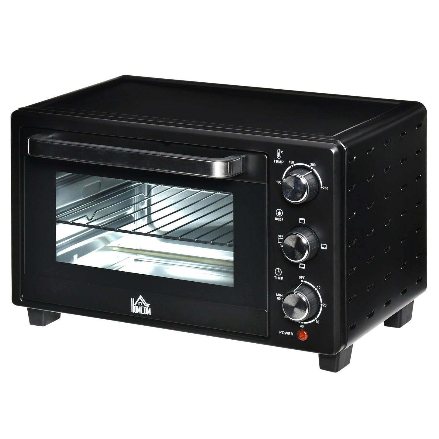 1400W Mini Oven, 21L Countertop Electric Grill, Toaster Oven with Adjustable Temperature, Timer, Baking Tray and Wire Rack,