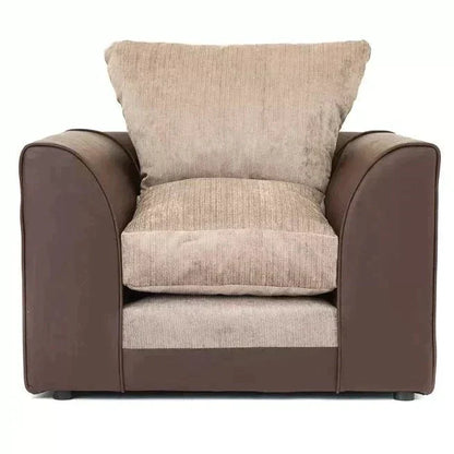 Dylan Chenille Fabric 3 Seater Sofa - Brown Beige