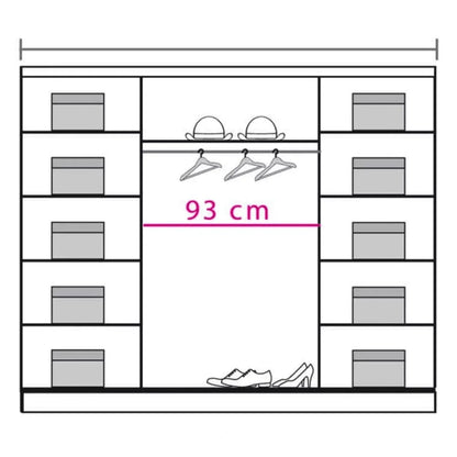 Cupola DO8 Sliding Door Wardrobe - 240cm