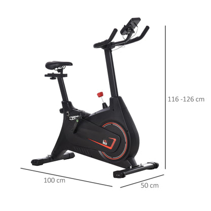 HOMCOM Adjustable Indoor Magnetic Exercise Bike Cardio Workout Bike Trainer