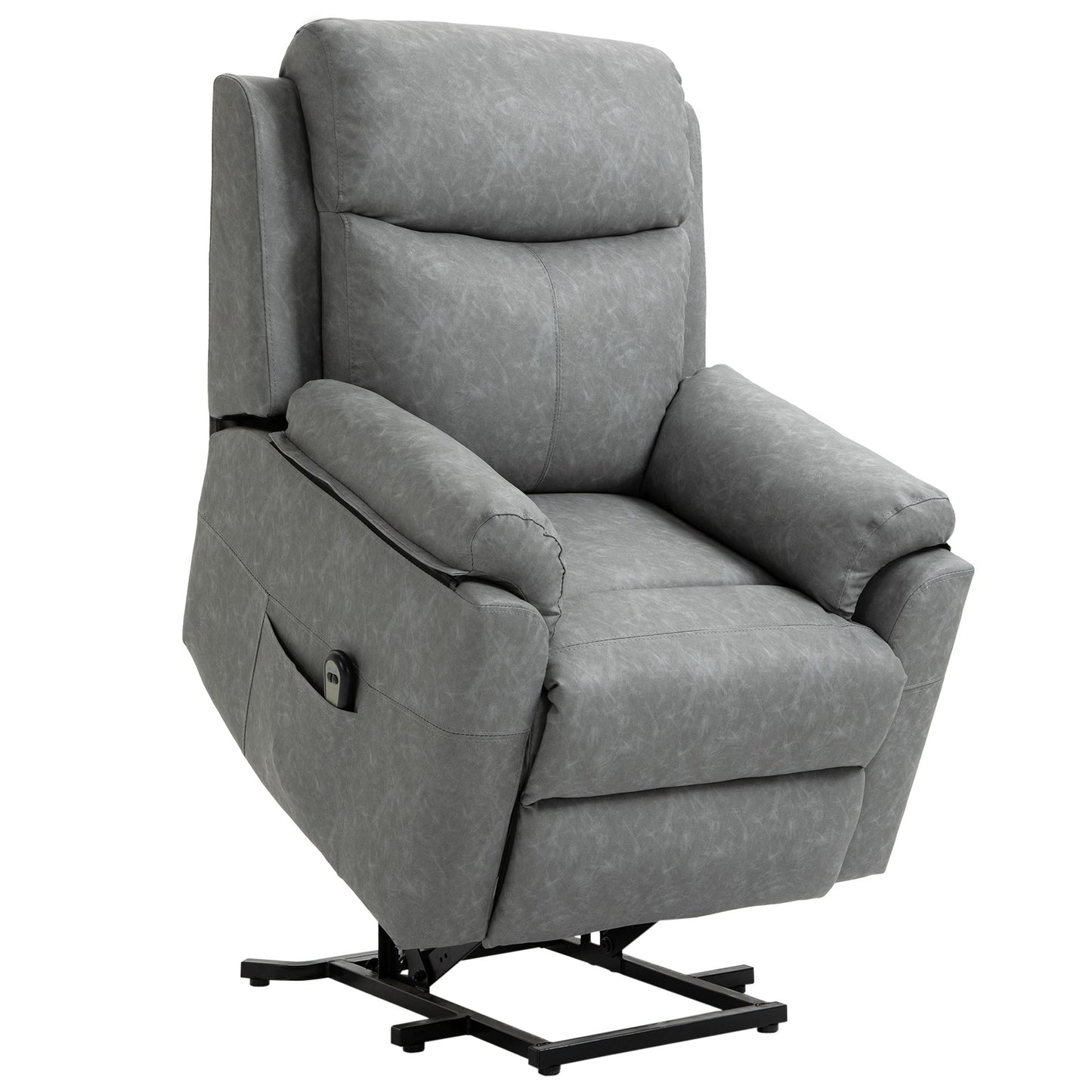 HOMCOM Faux Leather 70 Electric Riser Recliner Chair - Grey