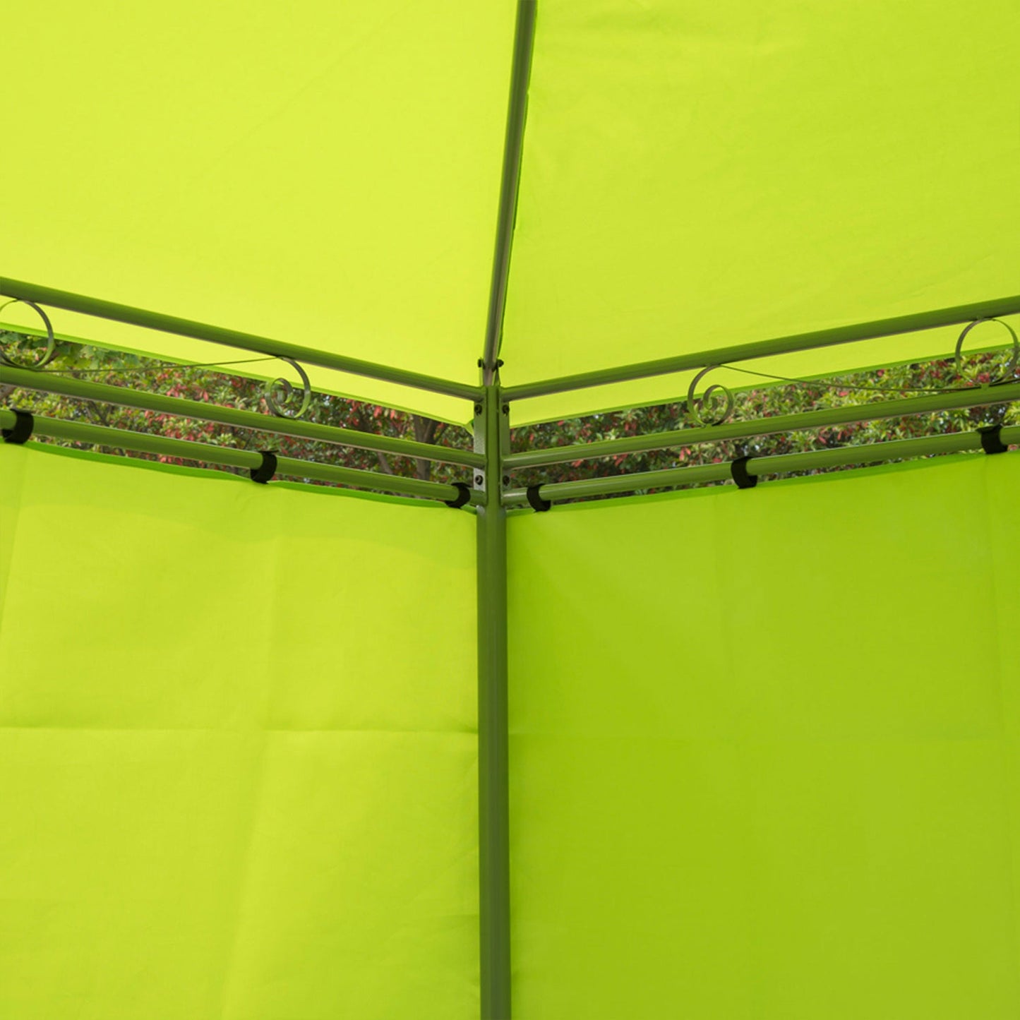 Outsunny√Ç 3√Ç x√Ç 3(m) Garden Gazebo, Outdoor Gazebo Canopy Shelter with Curtains and Steel Frame for Lawn, Yard and Deck, Green