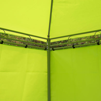 Outsunny√Ç 3√Ç x√Ç 3(m) Garden Gazebo, Outdoor Gazebo Canopy Shelter with Curtains and Steel Frame for Lawn, Yard and Deck, Green