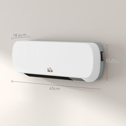 HOMCOM 2000W Wall Mounted Ceramic Space Heater, 10-49√Ç¬∞C Temperature, White