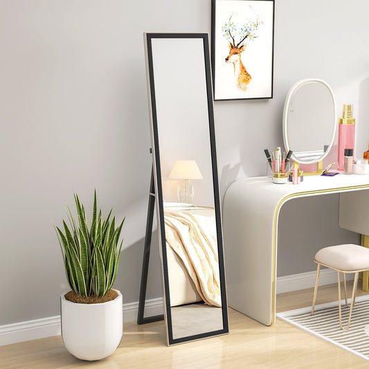 HOMCOM Glitter Frame Lustro na całą długość - czarne