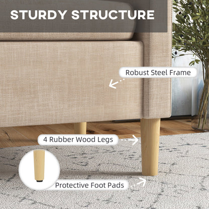 HOMCOM Modern Accent Chair, Comfy Fireside Chair, Upholstered Armchair for Living Room, Bedroom, Home Office, Beige