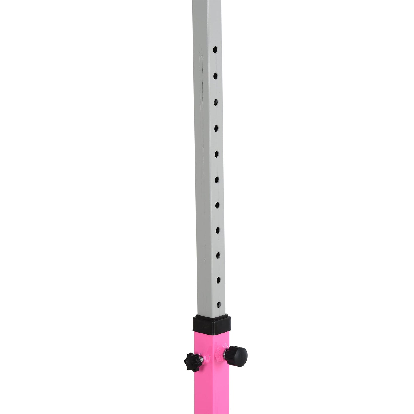 HOMCOM Height Adjustable Gymnastics Horizontal Bar For Kids Home Gym Training Children Junior Kip High Bar Fitness Pink