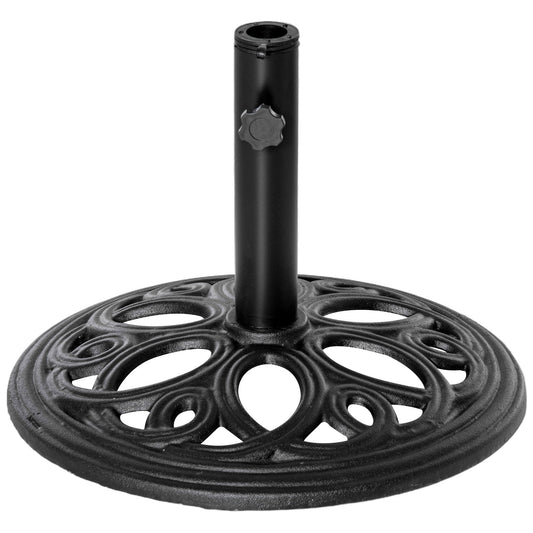 Outsunny 11.5 kg Cast Metal Round Patio Umbrella Base Stand in Black