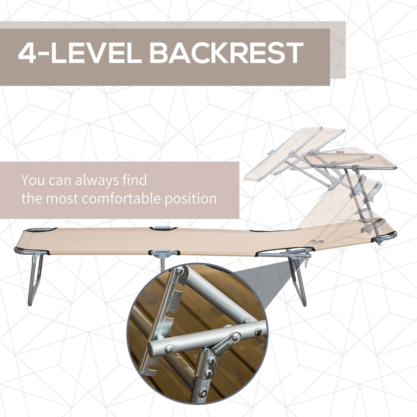 مجموعة كراسي استلقاء للتشمس قابلة للطي من Outsunny، مكونة من كرسيين، مسند ظهر قابل للتعديل بأربعة مستويات مع مظلة شمسية قابلة للتعديل للشاطئ والحديقة والفناء والرمال