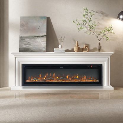 40/50/60/70/80 Inch Electric Fireplace 9 Colour LED Flame Effect Heater With Remote Control