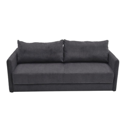 Grey 3-Seater Sleeper Sofa Bed polyester/corduroy