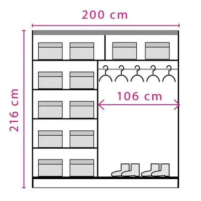 React Sliding Door Wardrobe 200cm - Oak Lancelot