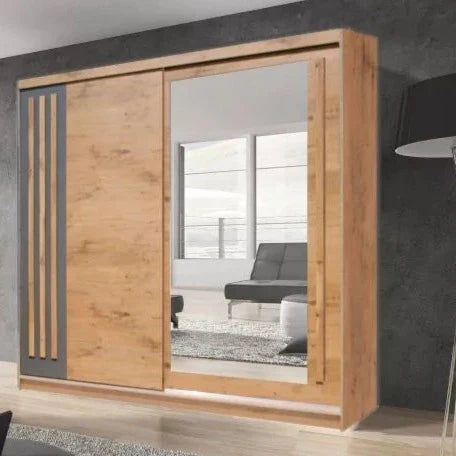 React Sliding Door Wardrobe 200cm - Oak Lancelot