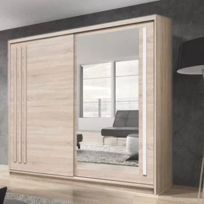 React Sliding Door Wardrobe 200cm - Oak Sonoma