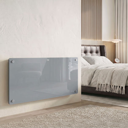 HOMCOM 2000W Smart Panel Heater Wall Mounted & Freestanding, Electric Heater with Weekly Timer, Open Window & Anti-Frost, Grey