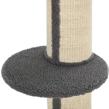 PawHut 91cm Cat Tower Scratching Posts Cat Tree for Indoor Cats Kitten Activity Centre Grey