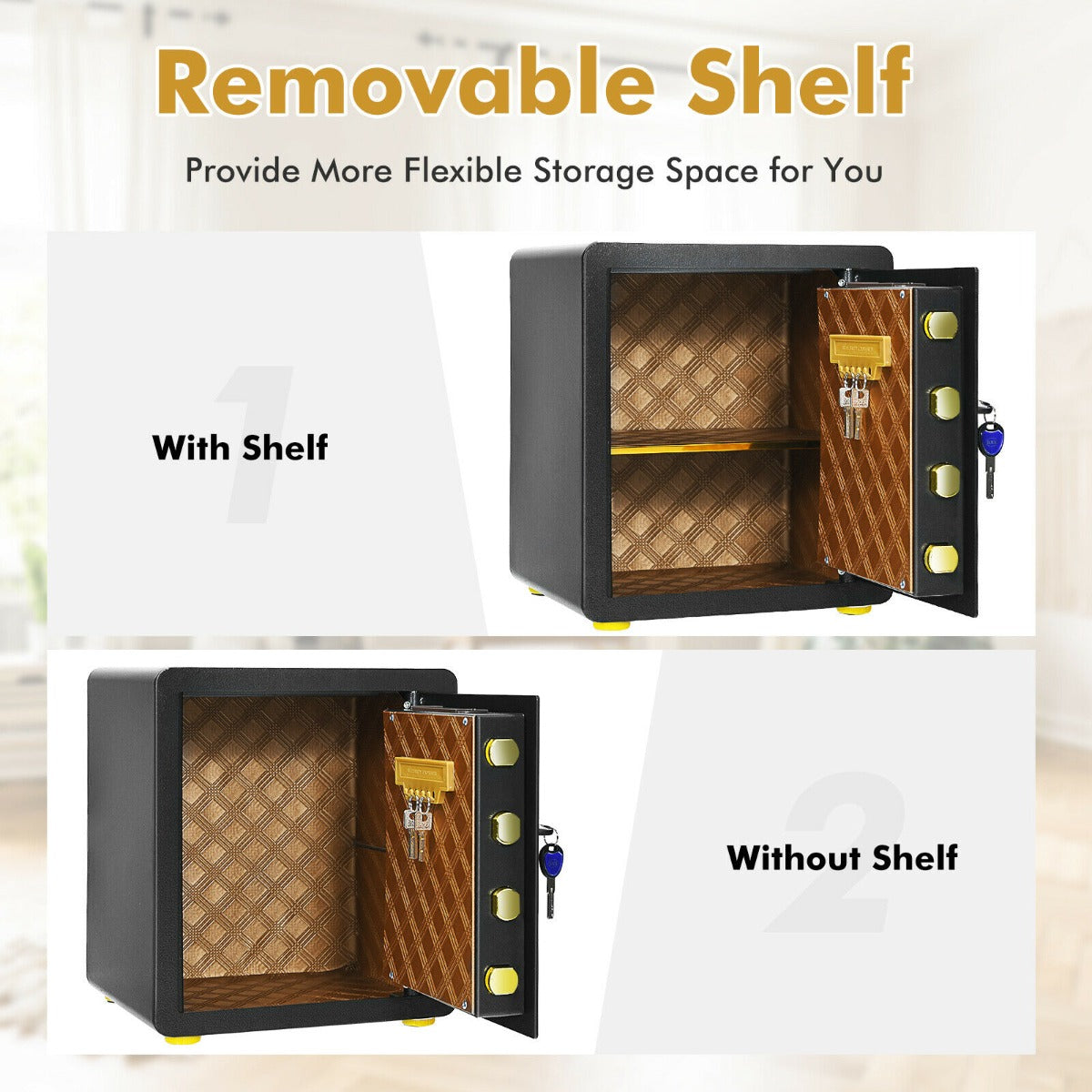 Electronic Safe Box with 3 Opening Ways for Cash Jewelry Deposit-36 x 31 x 41 cm