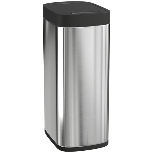 HOMCOM 50L Sensor Bin, Automatic Kitchen Bin, Manual Override, Battery Operated, Inner-Bucket-Free, for Kitchen, Bedroom