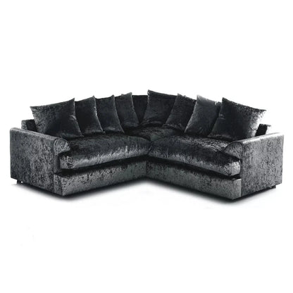 Sofa narożna Mercury Ajo Crushed Velvet, czarna