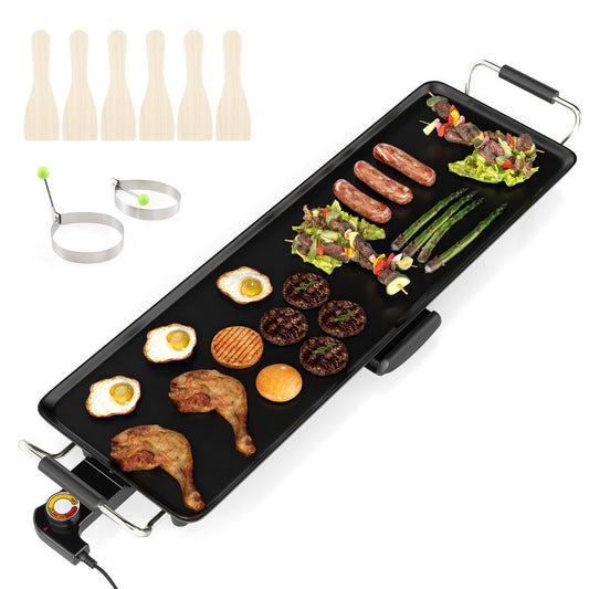 Electric Griddle Extra Large Teppanyaki Grill with Adjustable Temperature
