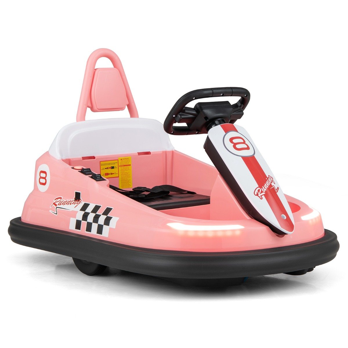 Electric kids Ride-on Bumper Car with 360¬∞ Spinning and Dual Motors-Pink