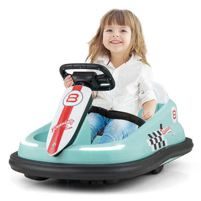 Electric kids Ride-on Bumper Car with 360° Spinning and Dual Motors-Navy