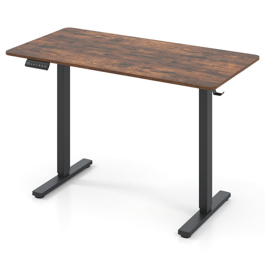 120 x 60 CM Electric Standing Computer Desk with 3 Memory Preset-Rustic Brown