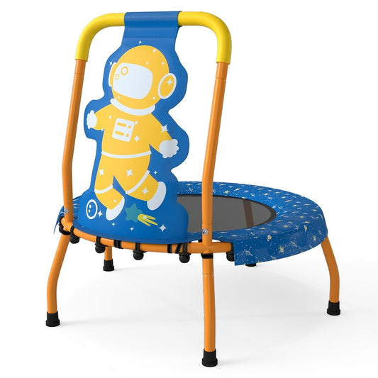 EN71 Certified Cute Children Trampoline with Foam Padded Handle-Blue