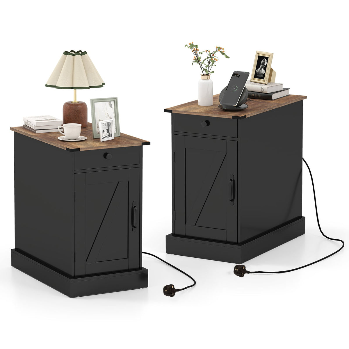 End Table Set of 2 in Black