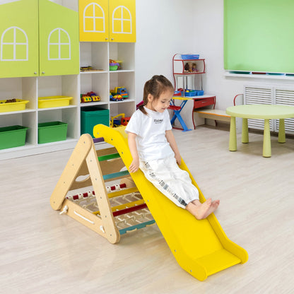 Climbing Toy for Toddlers Triangular 4-in-1 Climbing Frame with Ramp Multi-colored