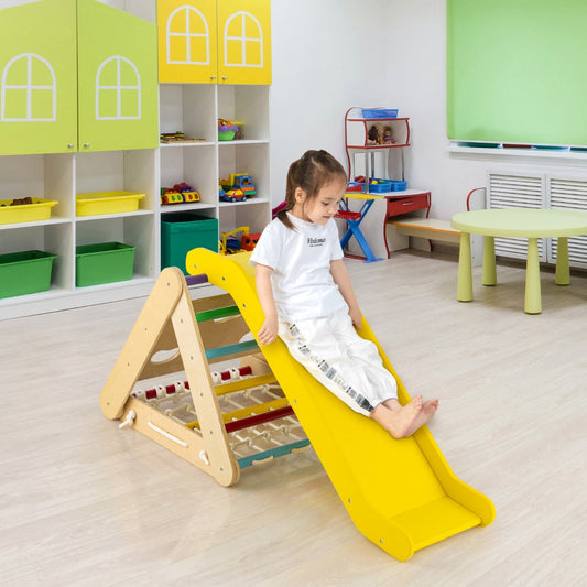 Climbing Toy for Toddlers Triangular 4-in-1 Climbing Frame with Ramp Multi-colored