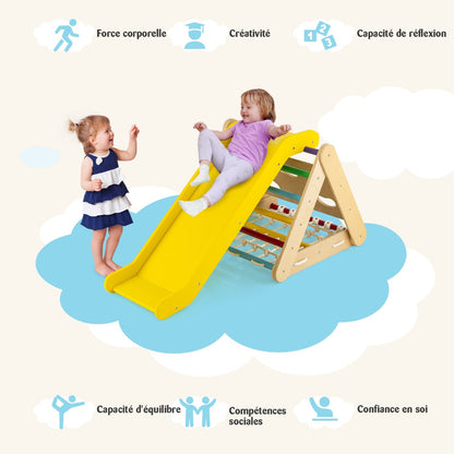 Climbing Toy for Toddlers Triangular 4-in-1 Climbing Frame with Ramp Multi-colored