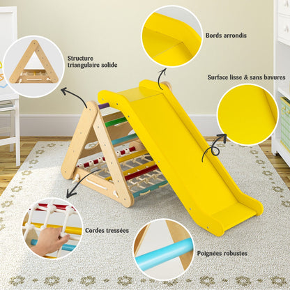Climbing Toy for Toddlers Triangular 4-in-1 Climbing Frame with Ramp Multi-colored