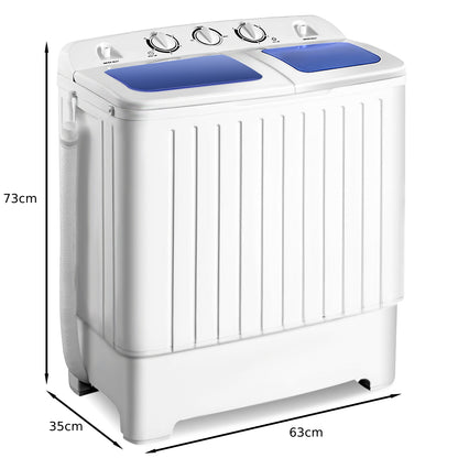 8 KG Twin Tub Washing Machine with Time Control and Drain Hose