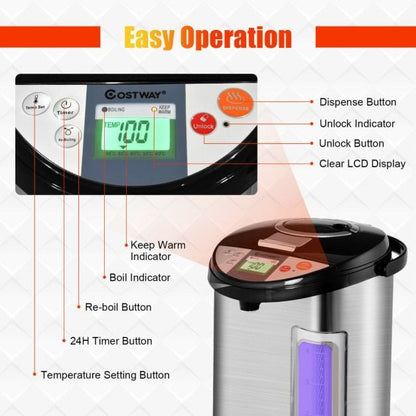 5L Adjustable Instant Hot Electric Water Dispenser with Auto-Cut Off