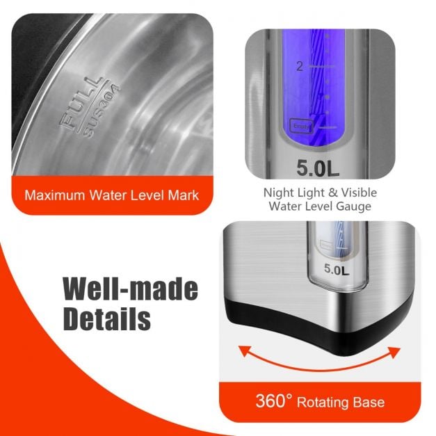 5L Adjustable Instant Hot Electric Water Dispenser with Auto-Cut Off