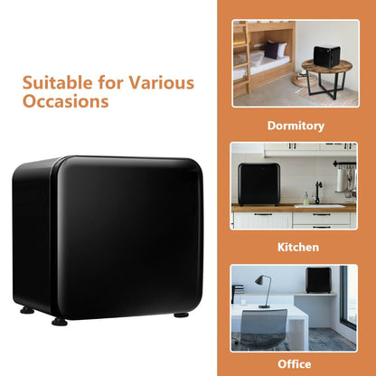 0~10℃ Compact Refrigerator with Reversible Door for Dorm Apartment-Black