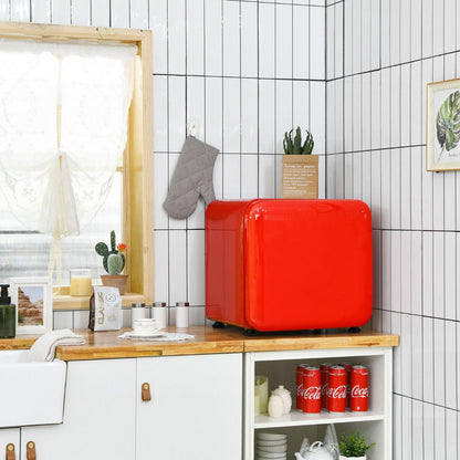 0~10℃ Compact Refrigerator with Reversible Door for Dorm Apartment-Red