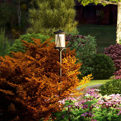 Lampa solarna Outsunny, 1,3 m LED, zewnętrzna lampa uliczna, wodoodporna IP44 do patio, ogrodu, ścieżki, chłodna biel