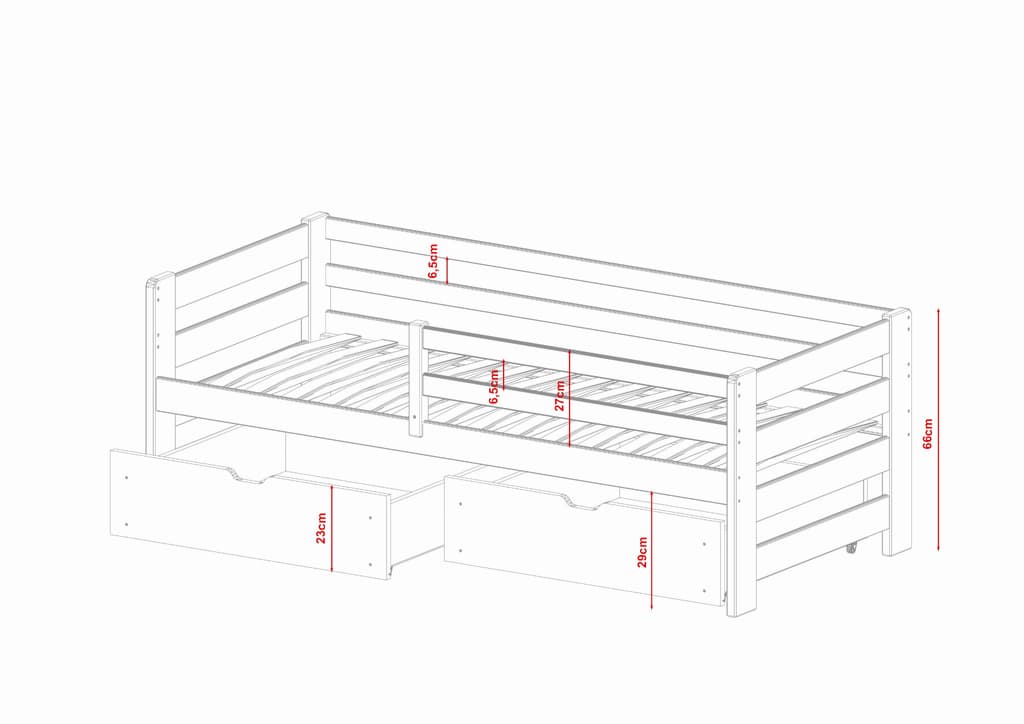 Wooden Bed Ergo with Storage