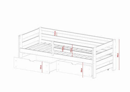 Wooden Bed Ergo with Storage