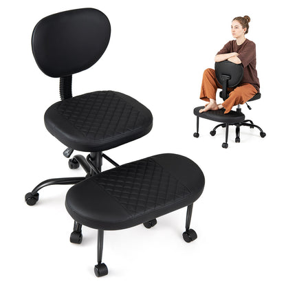 Ergonomic Cross Legged Office Chair in Black